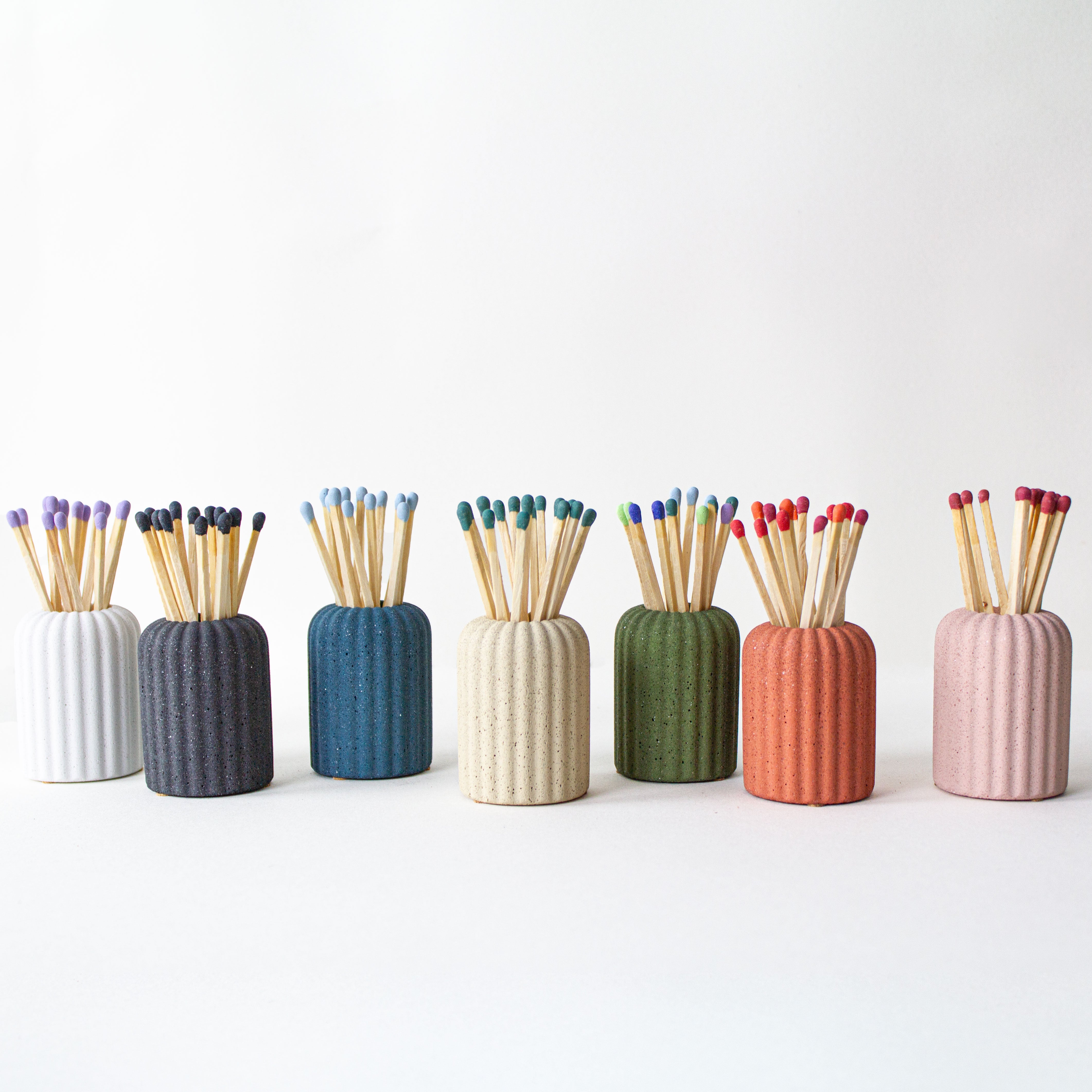 Ribbed Matchstick Holders