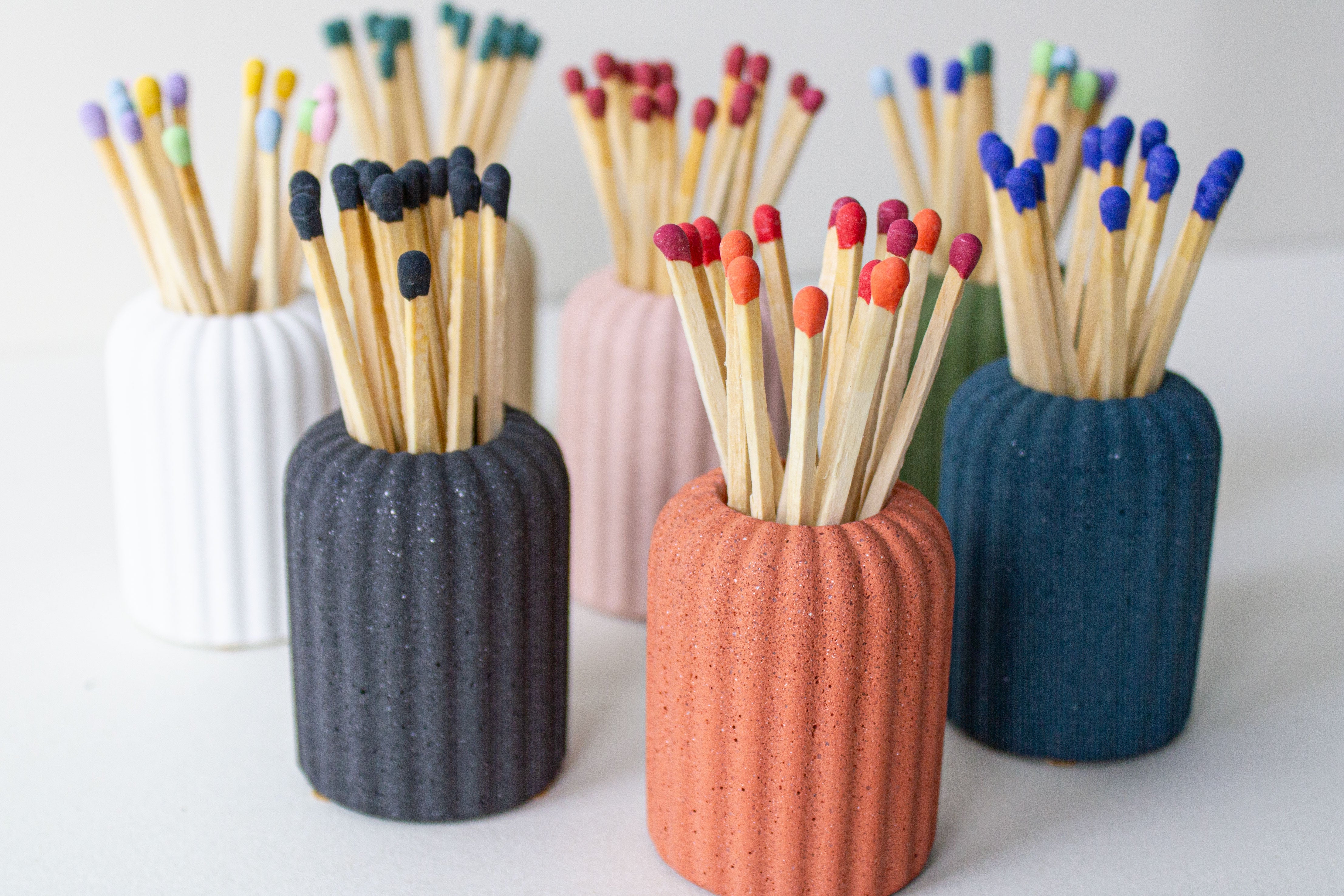 Ribbed Matchstick Holders