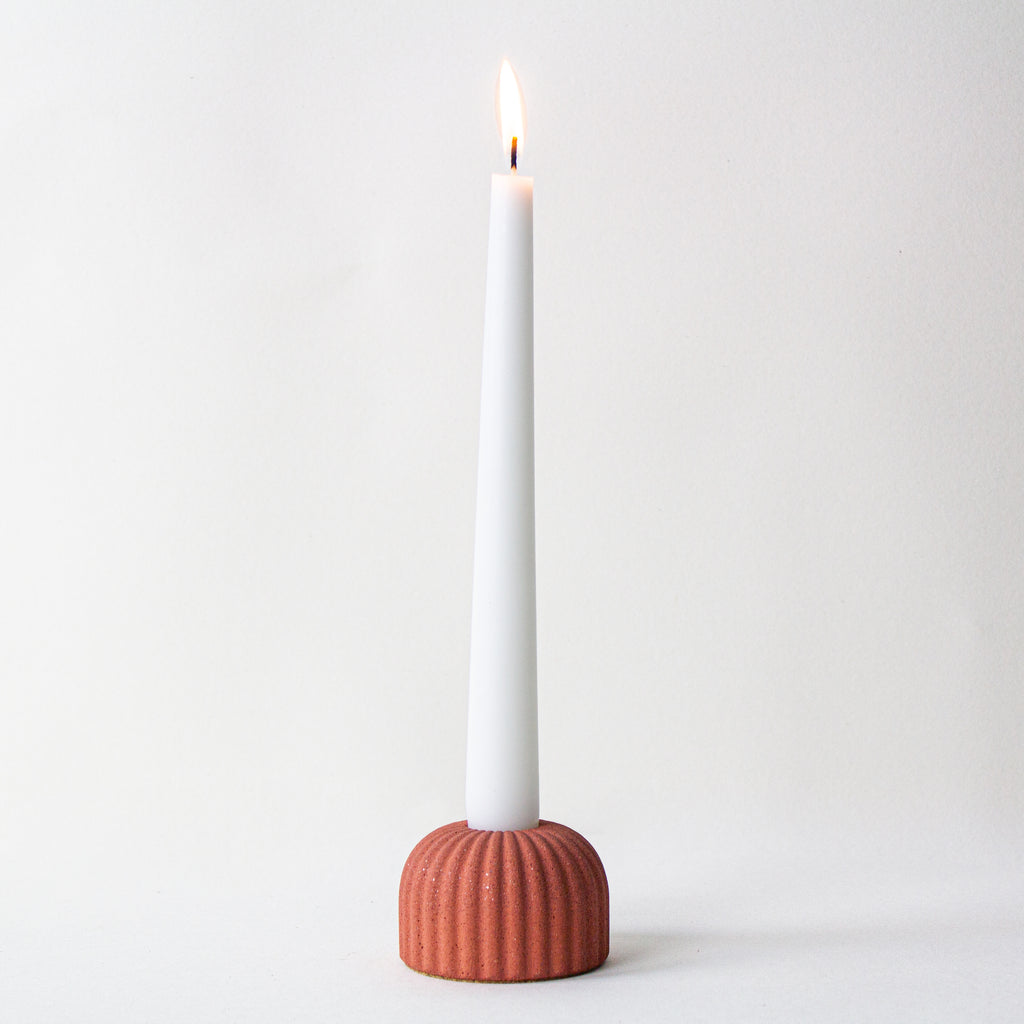 Ribbed Candle Holder, Small